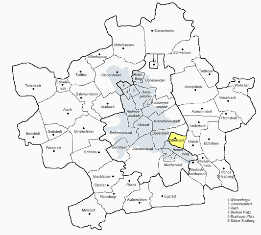 Lage von Dittelstedt in Erfurt (Stadtteile) Lage von Dittelstedt in Erfurt (Stadtteile)