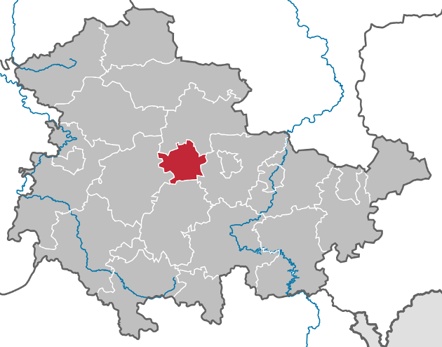 Lage von Erfurt in Thüringen Lage von Erfurt in Thüringen
